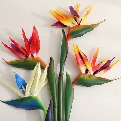 2 Stück Dauerblumen, große Paradiesvogelblume, 80 cm, UV-beständig, kein Verblassen, Blumenteil besteht aus weichem Gummi-PU, künstliche Blumenpflanzen für das Homeoffice