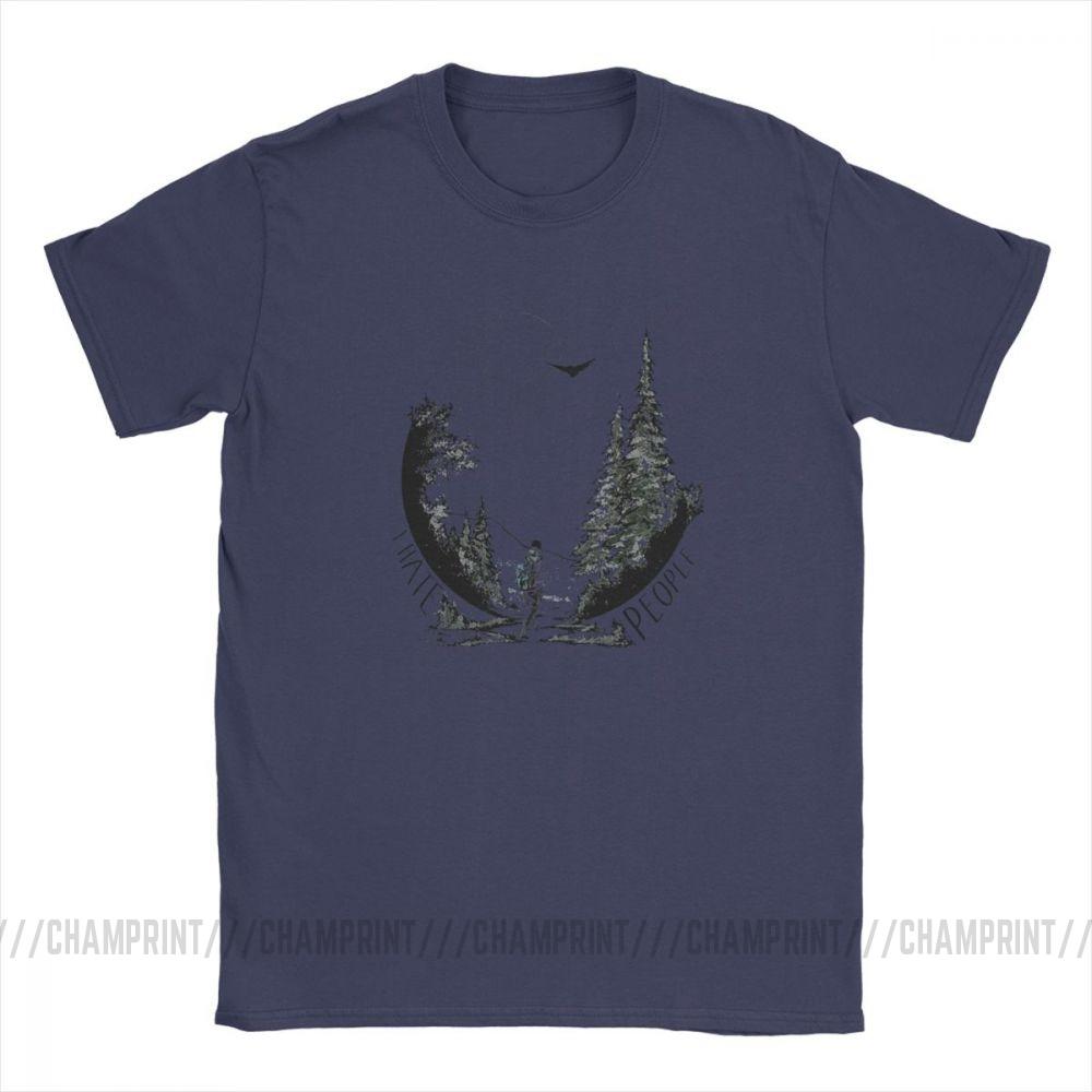 Herren T-Shirts Ich hasse Leute Camping Wandern Liebhaber Vintage Oberteile Wandern Trekking T-Shirts Rundhals