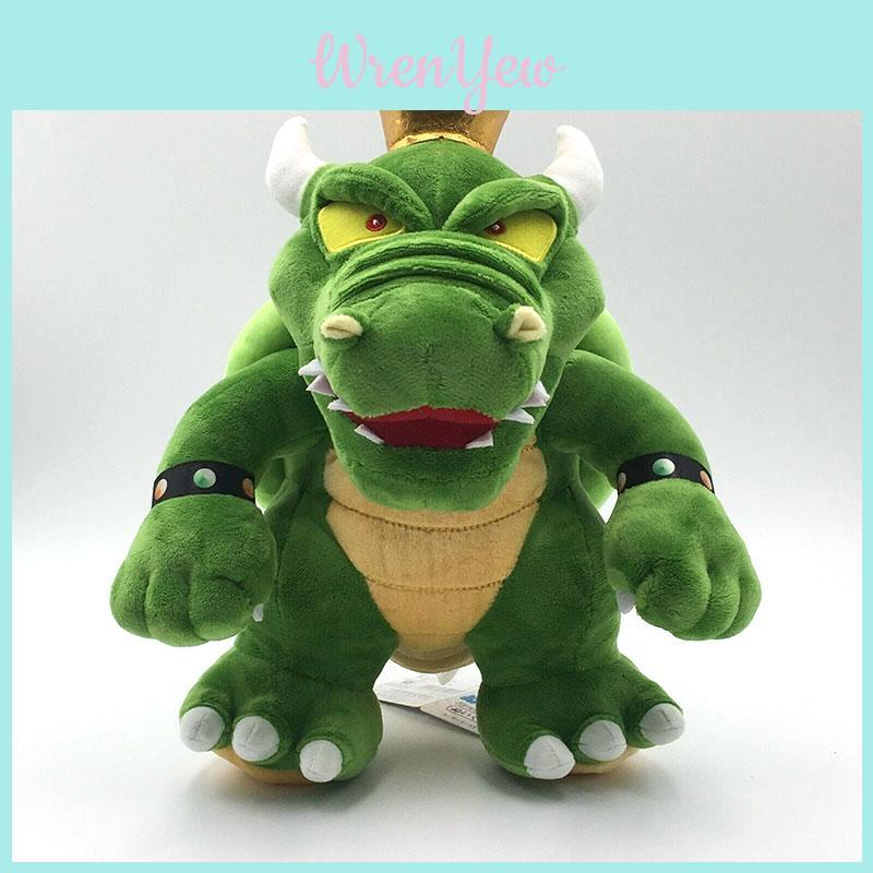 Adorable Super Mario King Koopa Bowser Plush Toy Soft Stuffed Green Animal Doll 12 Inch
