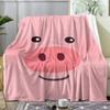 Pensive Piggy Throw Soft Flannel Throw Summer AC Blanket Lightweight Cool Nap Blanket for Sofa Bed Couch Travel