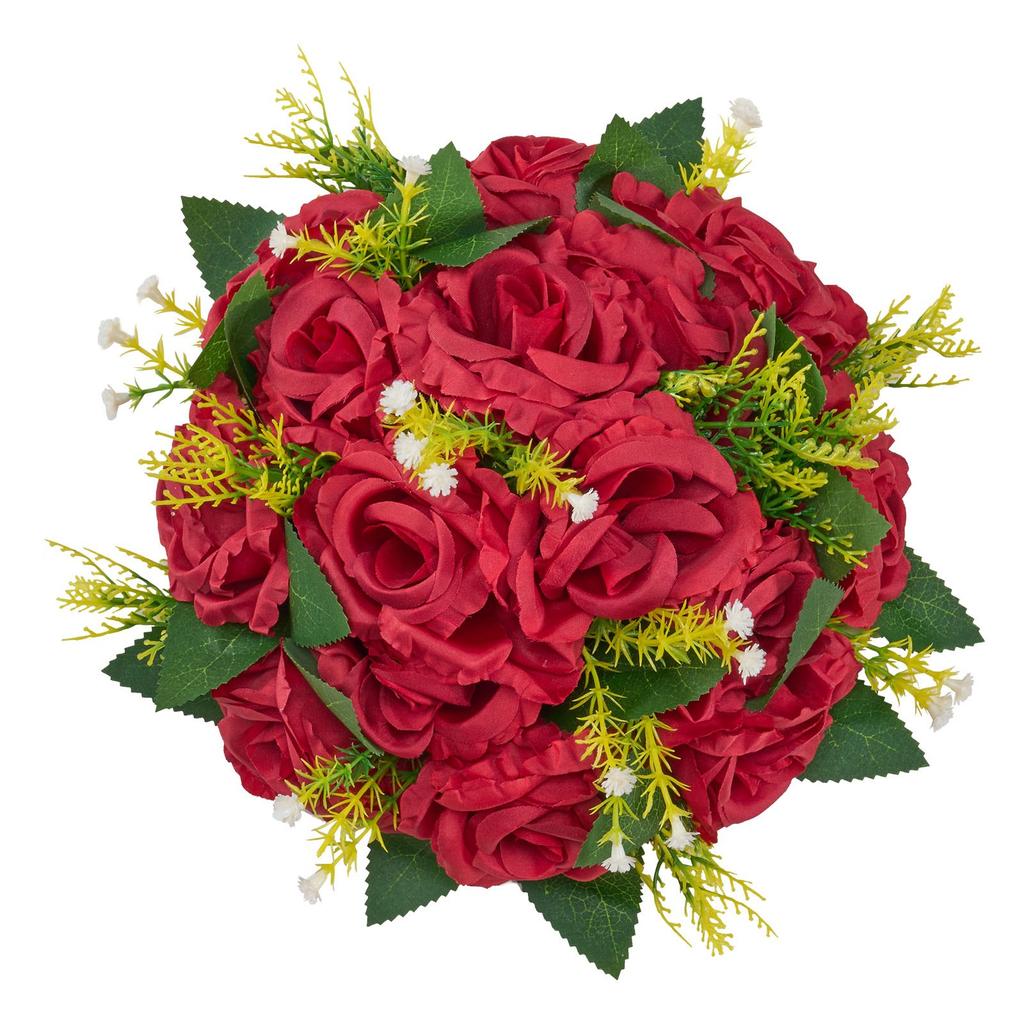 VEVOR Flower Balls Arrangement Bouquet 10 PCS, 240 Mm Wedding Red Roses Centerpieces