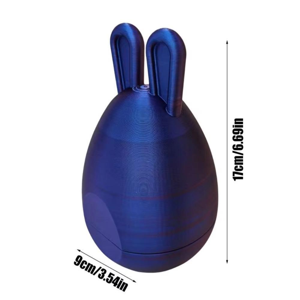 Easter Gifts Rabbit Egg Fidget Toy 3D Printed Crystal Colorful Easter Painting Eggs Desktop Rabbit Ornament Easter
