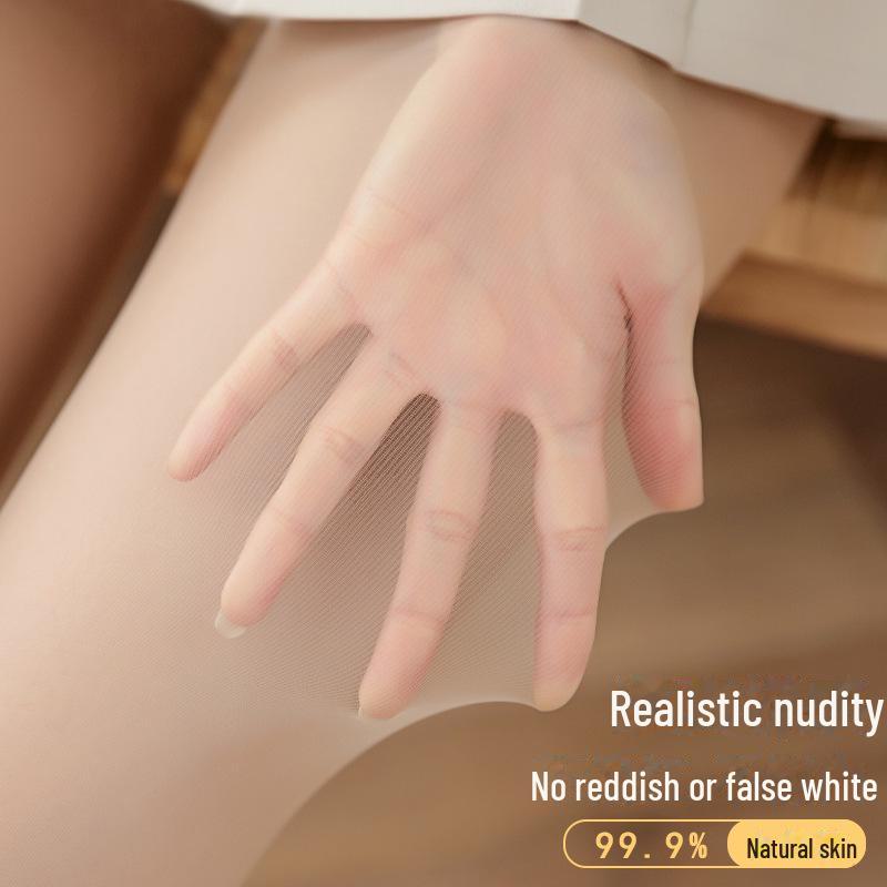 Women's Ultra-Thin Anti-Snag Stockings with Bikini Crotch - Durable Flesh-Colored Pineapple Design