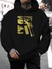 New 2025 Unisex Personalized Hoodie with Pistol Letter Print - Casual Knit Pullover for Autumn And Winter, Featuring a Drawstring Hood, Regular Fit, M