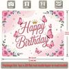 Party Backdrop Pink Flat Butterflies Roses Events Wedding Coming Ceremony Four Event Backdrop Decoration Front Door Decor