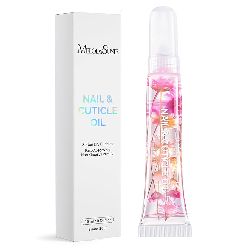 MelodySusie 28ml Rose Cuticle Oil for Nails,Infused with Real Flowers, Strengthens, Repairs,Hydrating and Nourishing Cuticle Oil for Stronger,