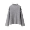 ZA Autumn/Winter Women's High Neck Color Block Pullover - European and American Street Style Fashion