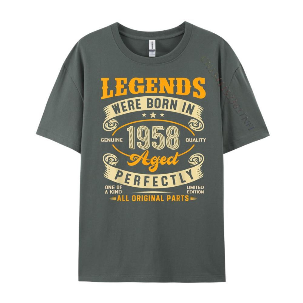 65th Birthday Legends Born In 1958 65 Years Old Unisexs Designer Clothes T Shirt Vegan