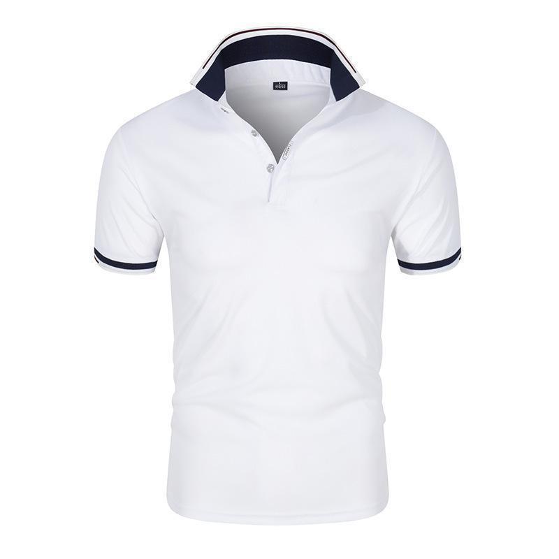 Men's Casual Plain Color Lapel T-Shirt - Short Sleeve Summer Style