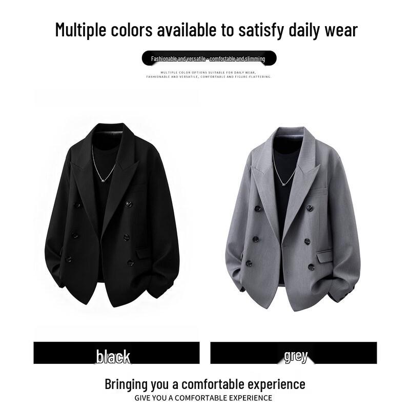 CHOCOOLATEit Men's British Style Double-Breasted Suit Jacket