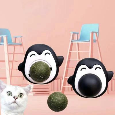 Natural Catnip Grinding Teeth Mint Ball Edible Safety Healthy Snack Indoor Snack Rotatable Wall Stick-on Toys for Pet Supplies