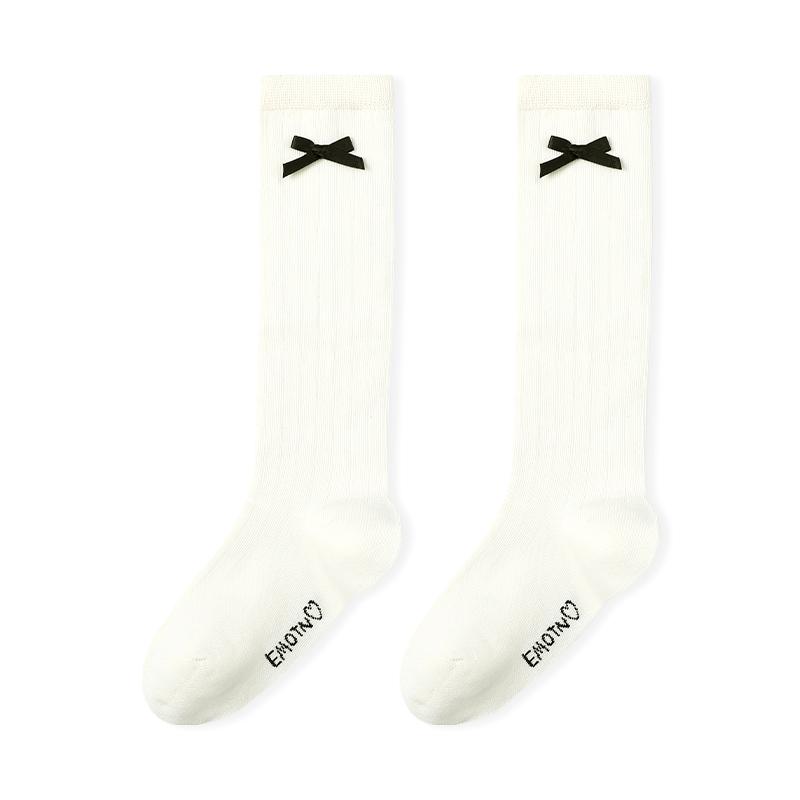 

Jiusuiban Girls Bow Cotton High-Tube School Socks (2-Pack) 18-20
