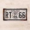 Route 66 Souvenir License Plate, American Auto Metal Sign 15x30cm