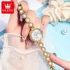 OLEVS Original Small Watches for Woman Ladies Quartz Elegant Diamond Gold Wristwatch Luxury Brands Waterproof Women Gifts