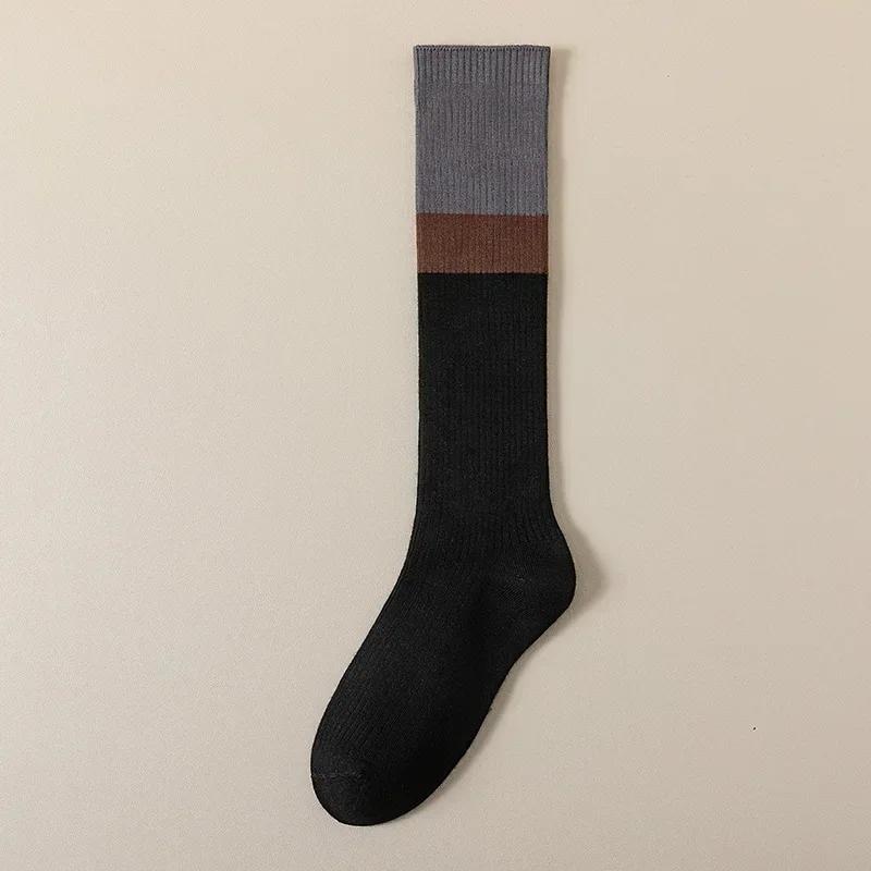 Stockings Women Knitted Cotton Color Matching Knee Socks Women Stockings Jk Japanese Style School Girls Long Socks Stockings Sox