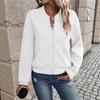 2026 Spring and Autumn Cross-border Amazon European and American Women's Clothing New Fashion Plaid Zipper Crew Neck Long Sleeve Jacket Women