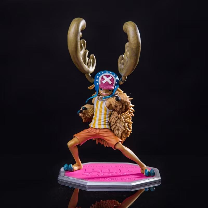 

23cm One Piece Anime Figure Strengthen Chopper GK Model Battle Scene Toys Ornament Kids Birthday Gift