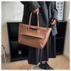 Women Casual Commuting Bag Large Capacity PU Leather Vintage Shoulder Bag Solid Color Fashion Tote Handbag Retro Messenger Bag
