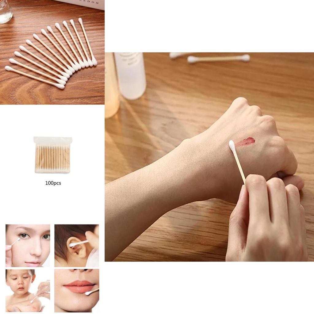 Premium Quality 30/100 Disposable Ultra-small Cotton Swab Lint Free Micro Brushes For Gentle Cleaning