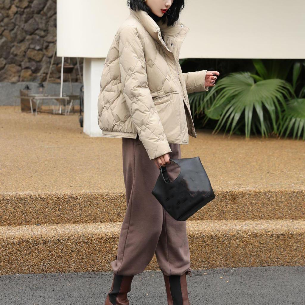 Daunenjacke Damen Winter Kurzer Stil Weiße Entendaunen Warme Und Modische Jacke Große Größe