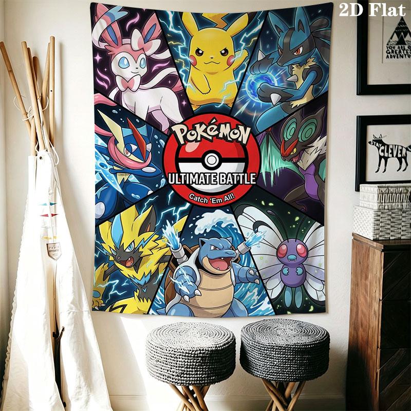 Pokémon Egg Hatch Wall Hanging Printed Fabric Blanket Decorative Tapestries for Bedroom Living Room Home Decor