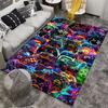 Colorful Gaming Controller Pattern Carpet for Bedroom and Living Room Decor Suitable for Use As an Anti-slip for Living Room Bedroom Sofas