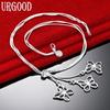 925 Sterling Silver Wedding Jewelry Snake Chain Butterfly Necklace