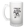 Chope Bière - PLANETEE - J’peux Pas Minimaliste (J'peux Pas Je Préfère Mon Colley) - Givré - Verre Trempé - 470 Ml