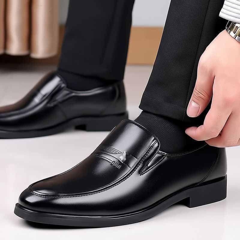 Men's shoes autumn dress men's leather shoes versatile men's shoes fashion casual leather shoes medium old dad shoes