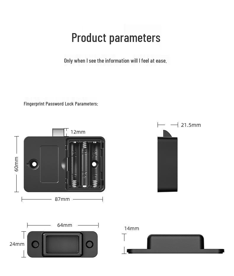 Smart Electronic Fingerprint & Password Lock for Drawers & Cabinets