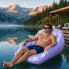 Inflatable Pool Floats for Adult, Heavy Duty Floating Lounge Chair, Swimming Pool Hammock Seat with Cup Holder for Summer Party, Lake Beach
