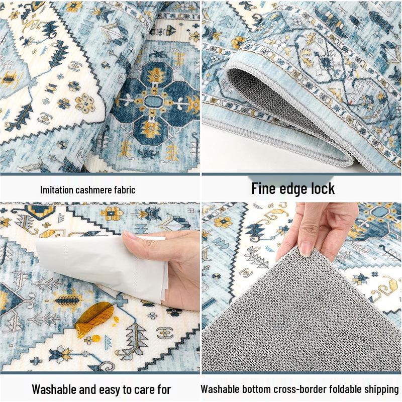 Bohemian Persian Ethnic-Style Faux Cashmere Rug for Homestay Decor