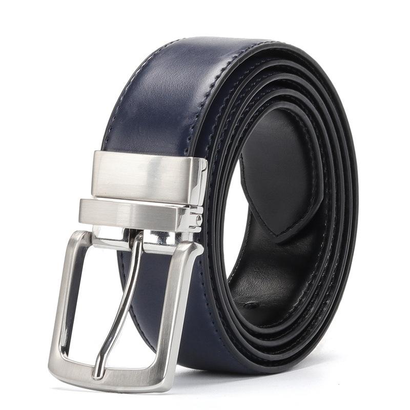 Belt Men's Rotating Button Head Pin Buckle Belt Men's Versatile Double Sided Belt Body Belt