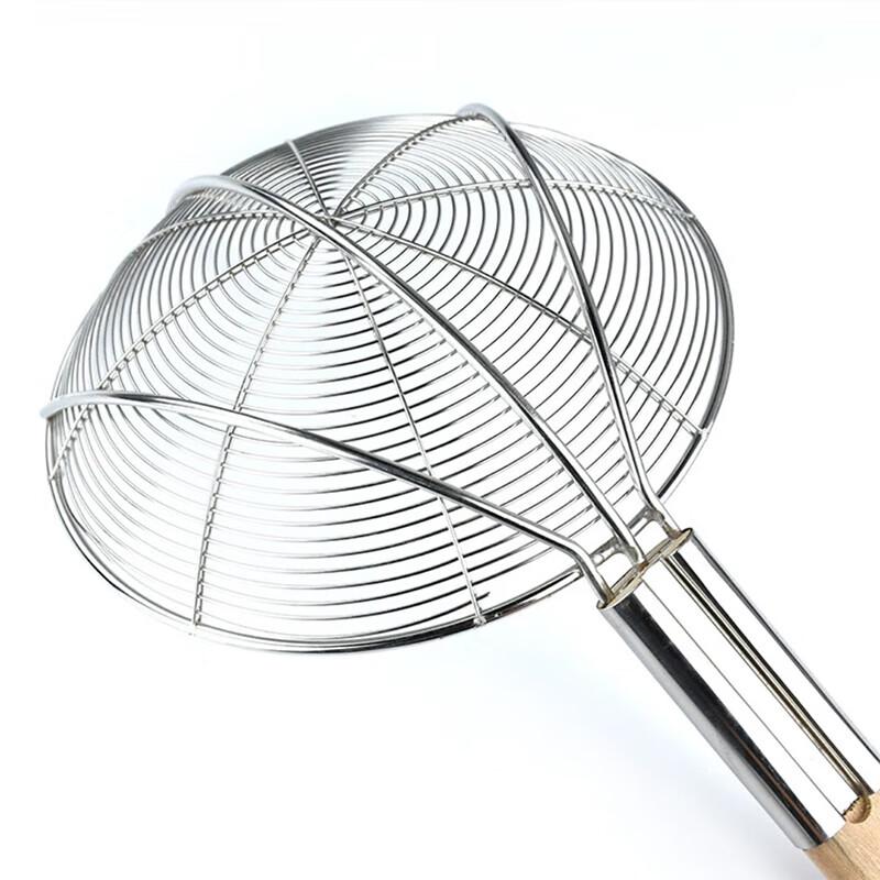 Stainless Steel Coarse Mesh Skimmer with Wooden Handle