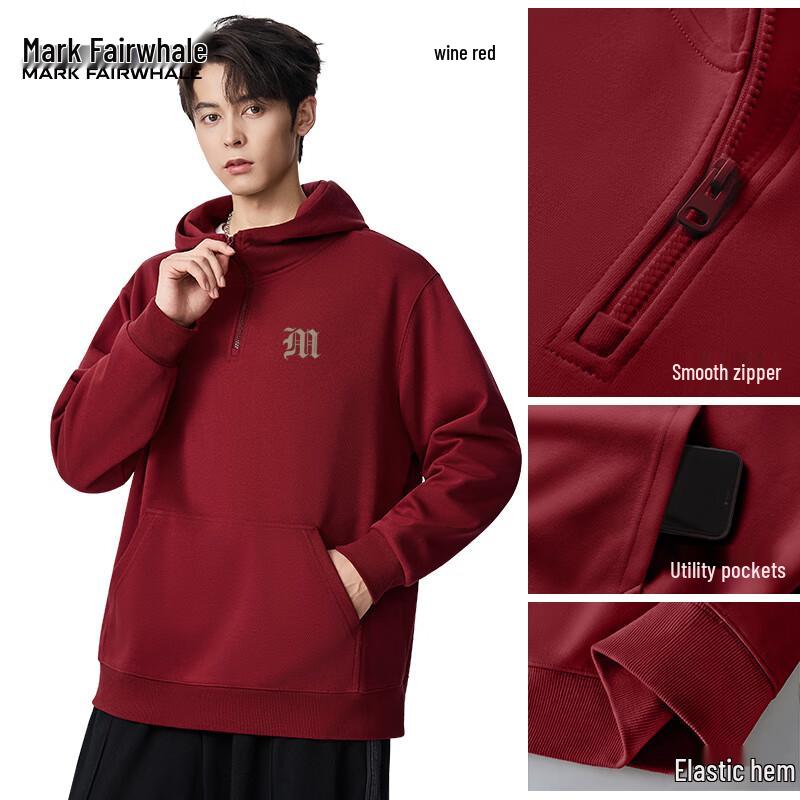 

Mark Hua Fei Men s Heavyweight Half-Zip Hooded Pullover XL
