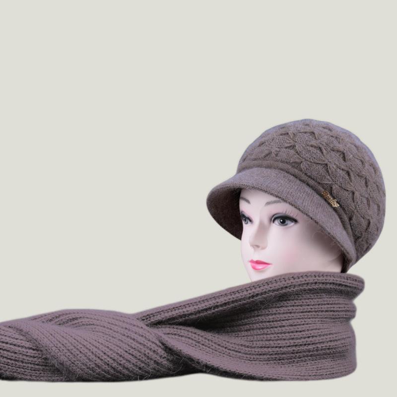 Hat Women's Winter Knitted Hat Thickened Plush Cold-proof Cap Ear Protector Versatile Fashion Warm Wool Hat