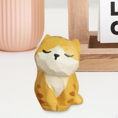 Mini Wooden Carving Animal Statue Desktop Ornament 1.77inch Collectibles Housewarming Gift