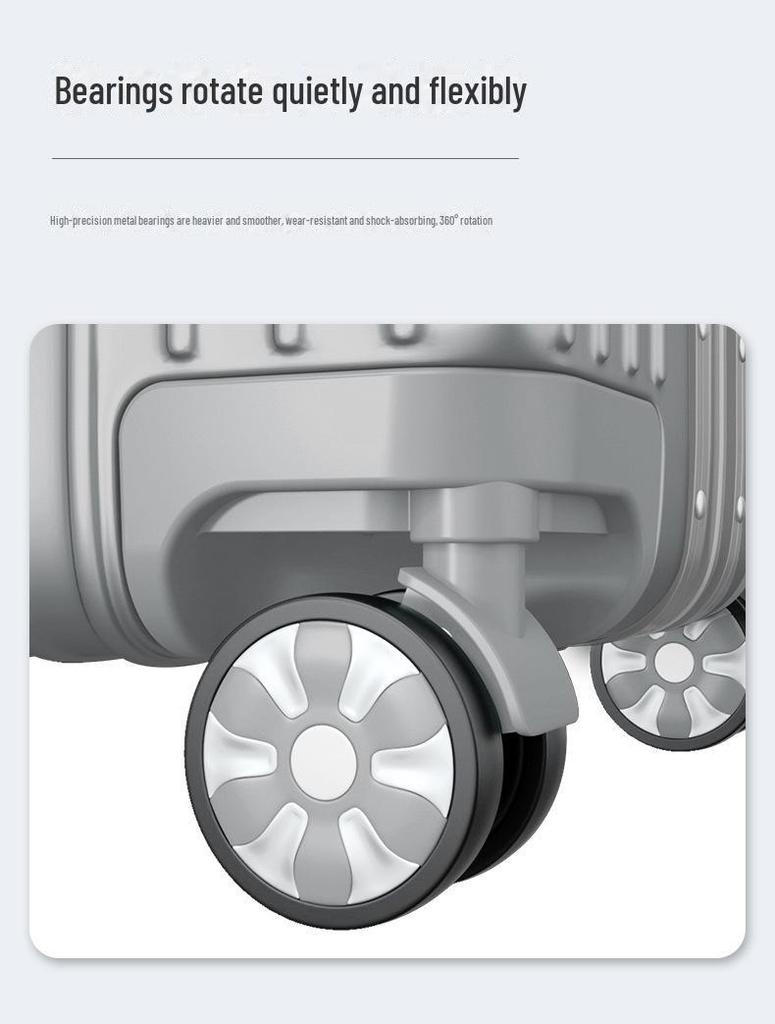 Yongsheng 26" Men's Aluminum Frame Suitcase with Universal Wheels, Sturdy, Anti-Fall; Includes 20" Password Boarding Case.
