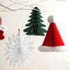 2026 Christmas Tree Honeycomb Ball 3D Folding Christmas Tree Ornament Desktop Decoration  for Xmas Navidad Happy New Year Decor