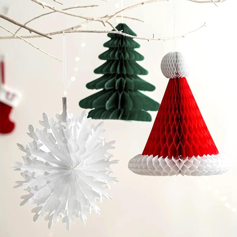 2026 Christmas Tree Honeycomb Ball 3D Folding Christmas Tree Ornament Desktop Decoration  for Xmas Navidad Happy New Year Decor