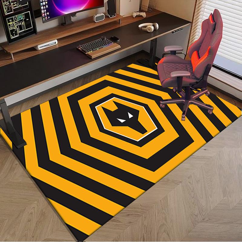 Wolves Team Emblem Printed Area Rug for Office, Chair Rug, Decorative Carpet Floor Mat, Large Size Fan gifts Christmas gifts