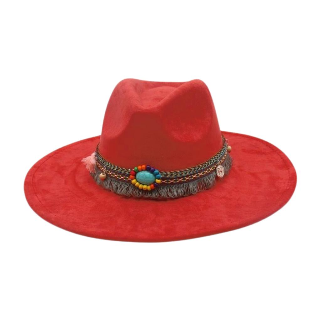 Round Flat Brim French Ethnic Style High-End Top Hat New Stage Jazz Hat Western Cowboy Hat