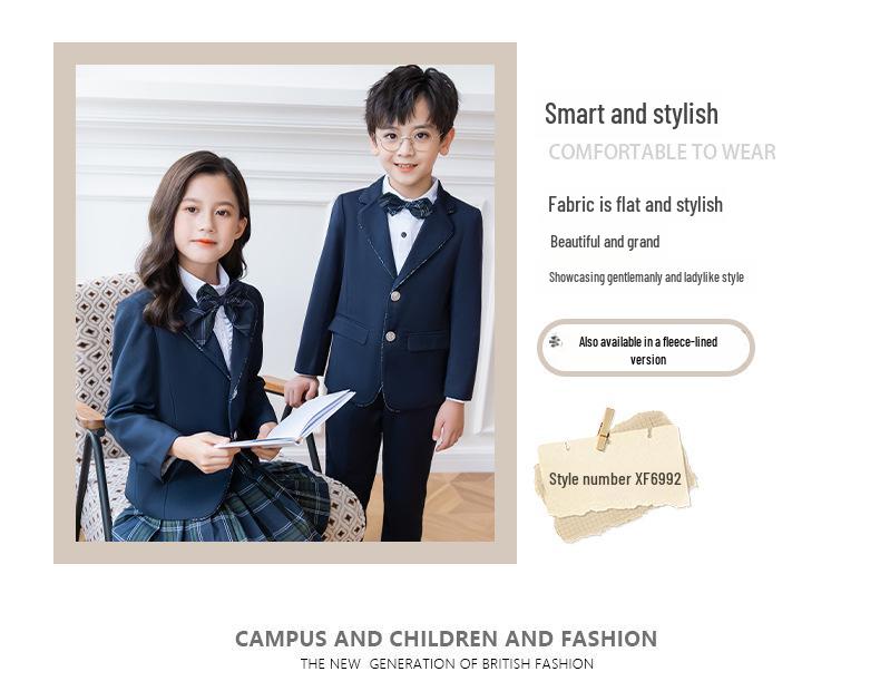 Dětské školní oblečení: Saka, blejzry v britském stylu, školní uniformy pro mateřskou a základní školu, sezónní oblečení do třídy a hostitelské šaty