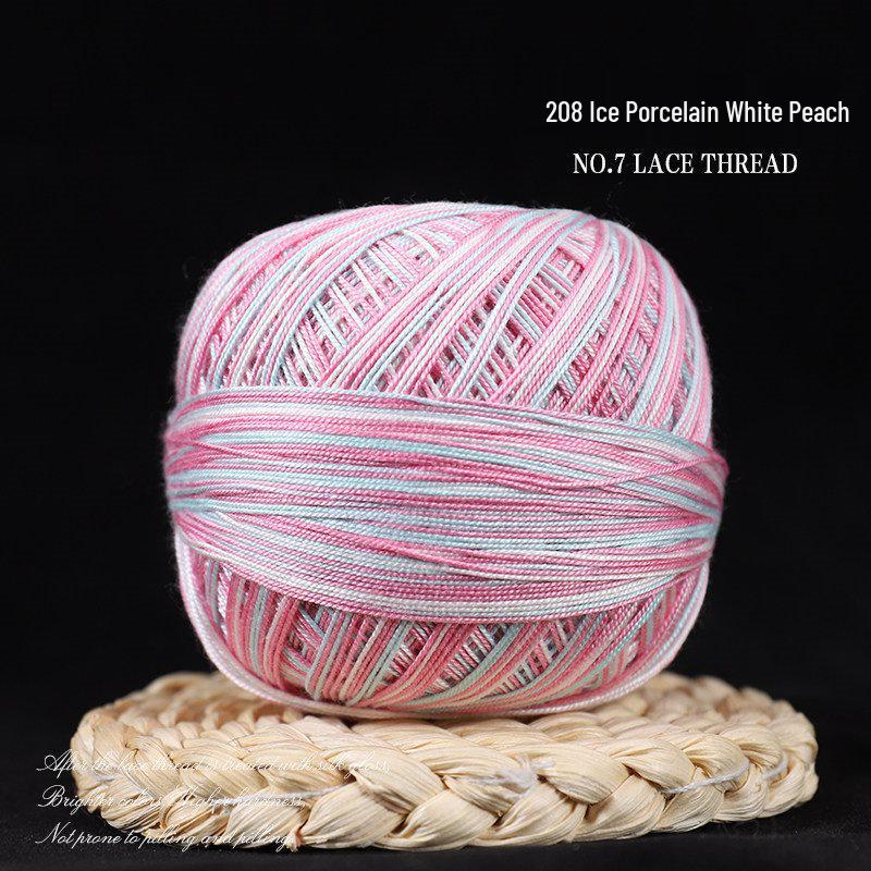 No. 7 Soft Silk Lace Yarn - Hand-Knitted, Strong Twist for Summer and Short Sleeves