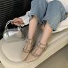Internet Celebrities Rivet Pointed Flat Shoes Women 2025 Spring and Autumn New V Home Patent Leather Shallow Mouth Roman Single Shoes Women Scoop