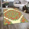 Mandala Yoga Blume Böhmen Meditation Natur Teppich für Wohnzimmer Schlafzimmer Dekoration, Rutschfeste Dekoration für Sofa Fußmatte Geschenk