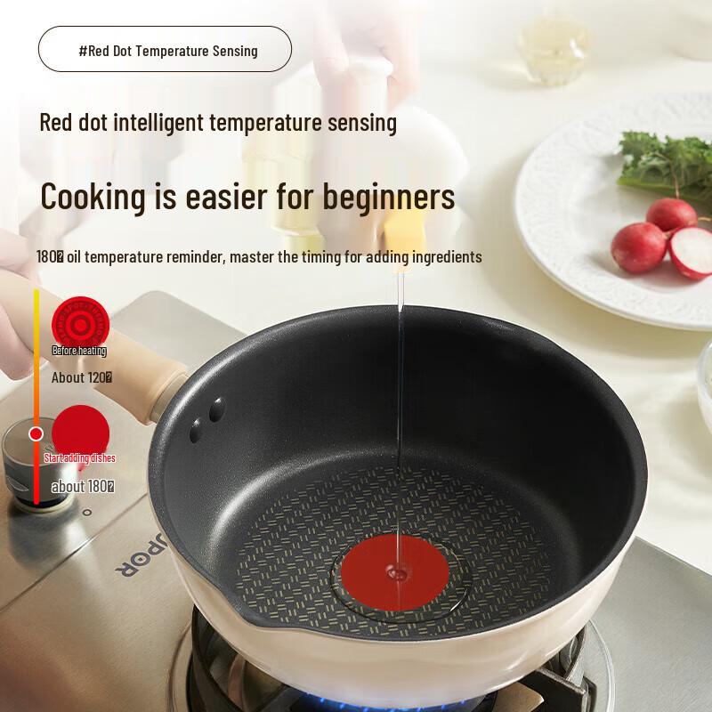 Supor 22cm Deep Non-stick Frying Wok with Red Dot Indicator