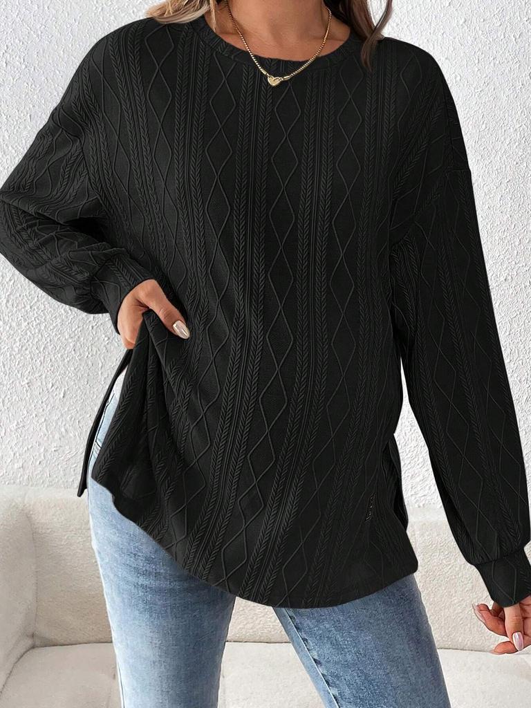 New Maternity Long Sleeve Solid Color Casual Top - Comfortable Round Neck T-shirt
