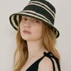 MAD FACTORY Stripe Buckrt Hat - Black