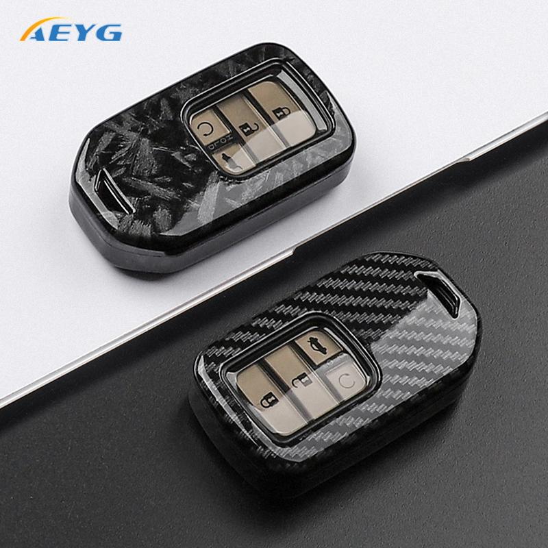 Abs Carbon Fiber Car Key Case Shell Fob For Honda City Turbo Crider Xrv 10Th Civic Accord Keychain Holder Keyring Accessories